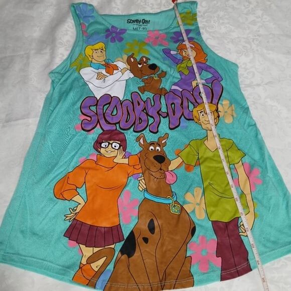 Hanna-Barbera Scooby-Doo Girls Graphic Print Tank Top Teal Juniors Size 7-9 - Picture 4 of 6